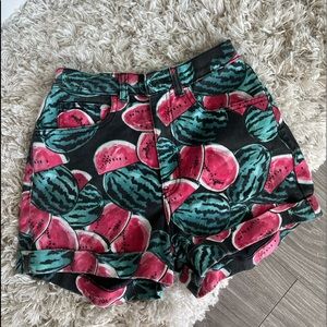 Vintage look Watermelon Printed High Waist Shorts